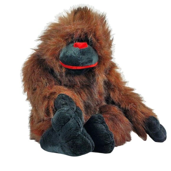 Dan Dee Orangutan Plush Gorilla Monkey Realistic Stuffed Animal Brown Black Toy - Picture 1 of 7
